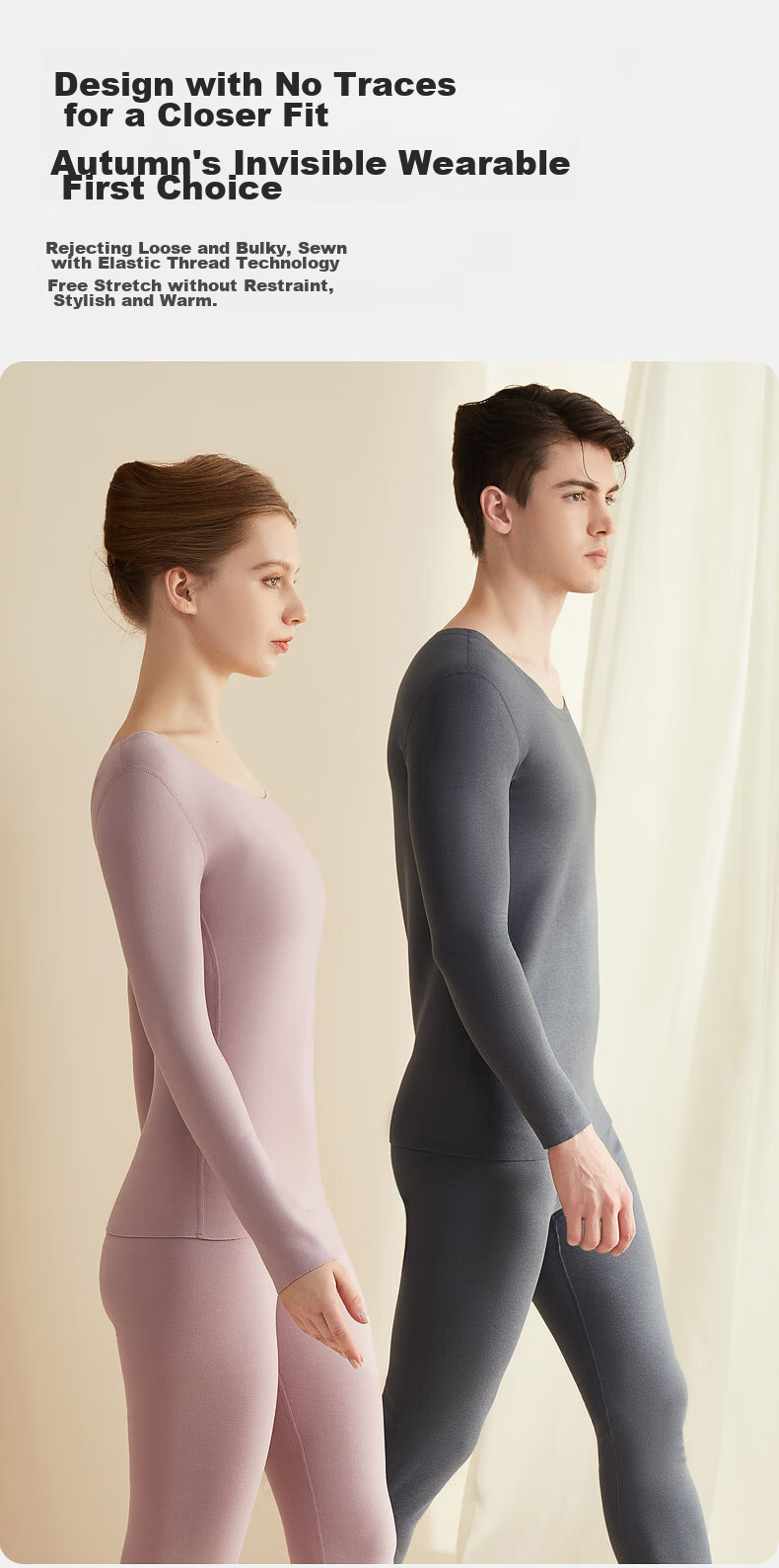 MiiOW Thermal Underwear for Men, Silk And Down Blend, Seamless Warm Base Layer, Autumn Top And Bottom Set, New Style for 2026 16