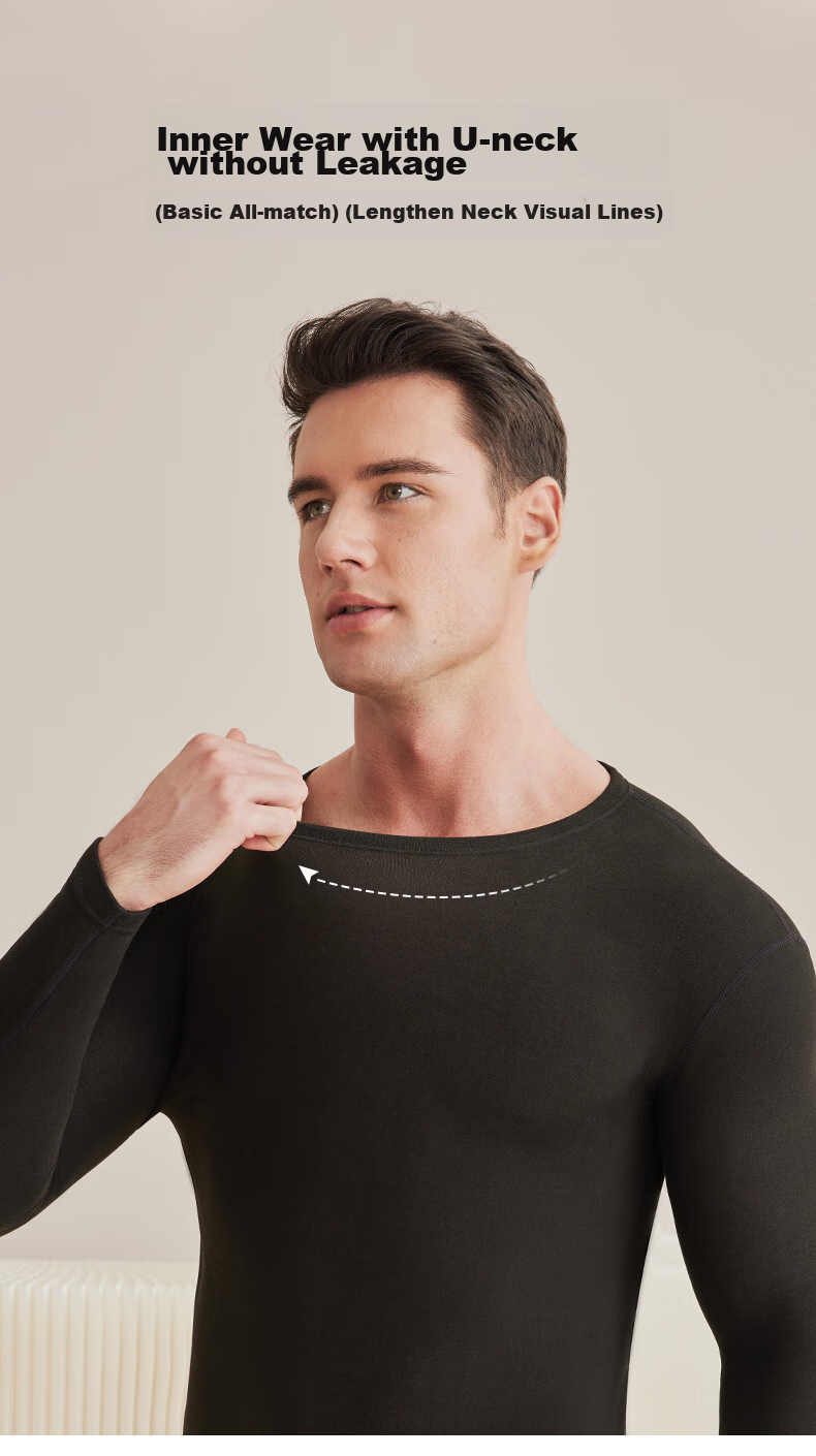 LangSha Autumn Underwear Set for Men, Wool And Silk Thermal Underwear, 7A Antibacterial And Anti-Mite Thin Warm Base Layer 9