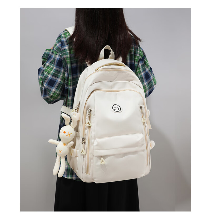 Viney Backpack for Primary, Middle And High School Students, Large Capacity Travel Backpack for Women, Simple Lightweight Laptop Bag for Grades 4-6, Stylish Outdoor Hiking Canvas Bag 9