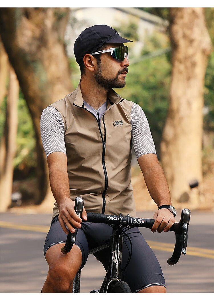 Lameda Bicycle Road Bike Cycling Vest, Spring And Summer Quick-Dry Riding Jacket, Windproof Vest for Men And Women, Black, XL 6