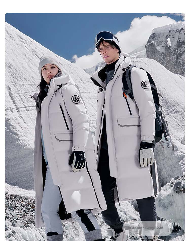 BOSIDENG [Guan Aideng Style] Extreme Cold Goose down Jacket for Men And Women, Couples Matching Long Hooded Warm Coat 42