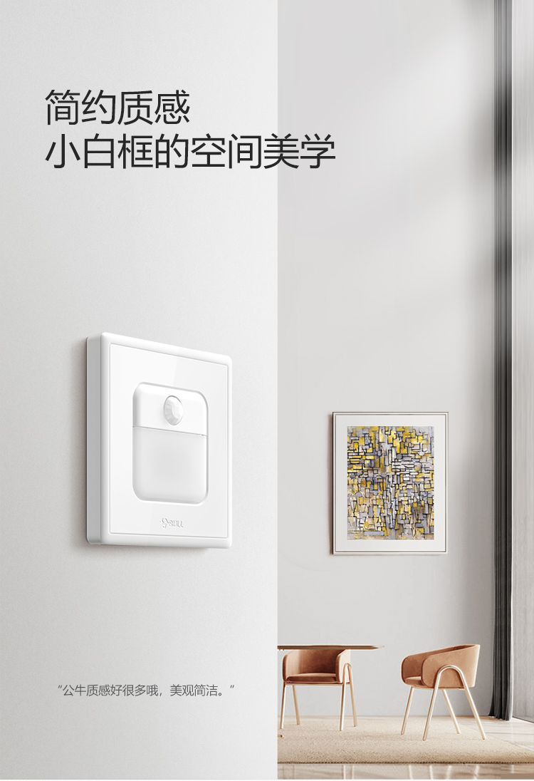 BULL G36 Series Human Body Sensor Footlight G36D123 White Concealed Switch Socket 3