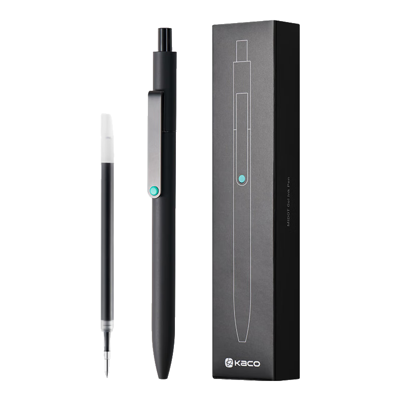 KACO Dian Tuxu Dry-Erase Retractable Gel Pen, Black, 0.5mm, Bullet Tip, Business Signing Pen, Office Carbon Ink Pen, Large Capacity Meeting Pen (1 Pen + 1 Refill)