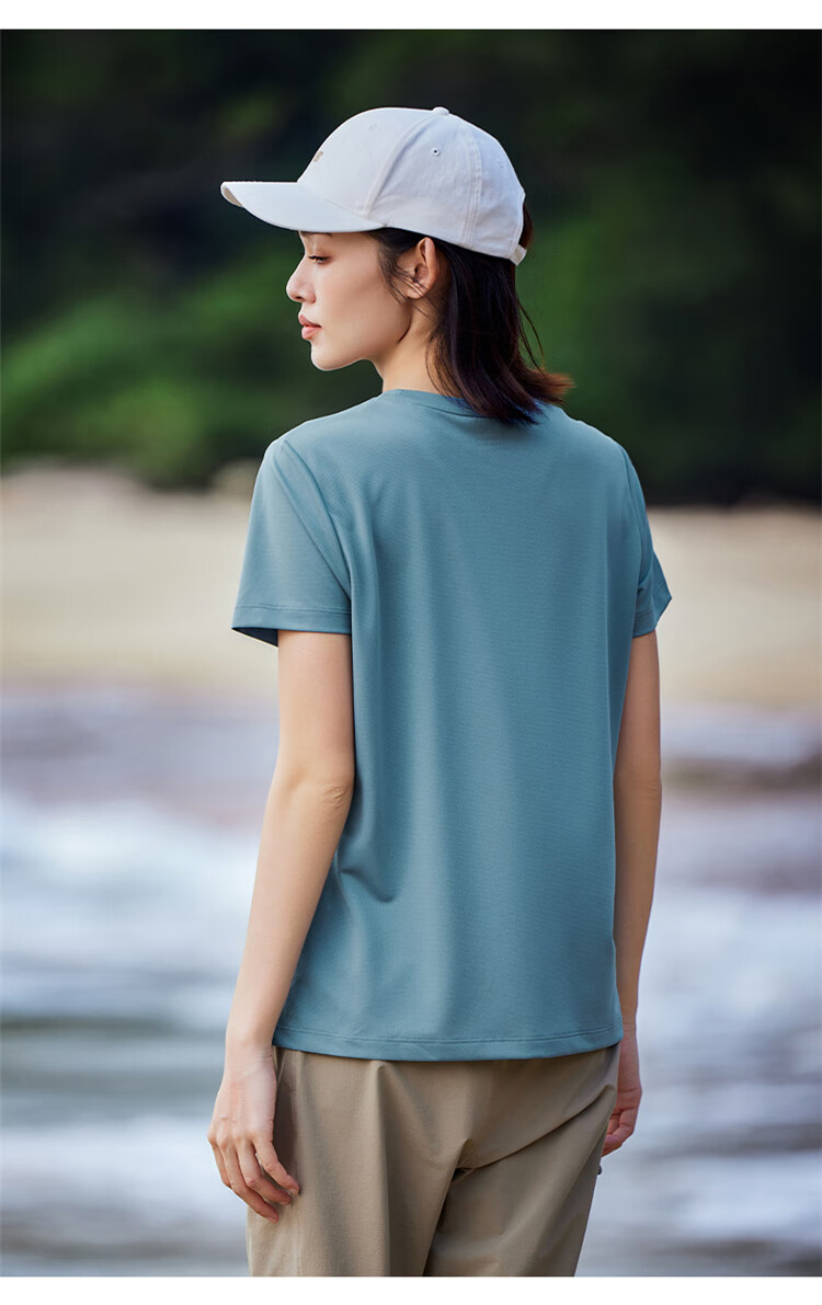 Pioneer Camp Quick-Dry Women's Round Neck T-Shirt, Lightweight Summer Undershirt, Breathable Outdoor Hiking Sports Top, White, M 17