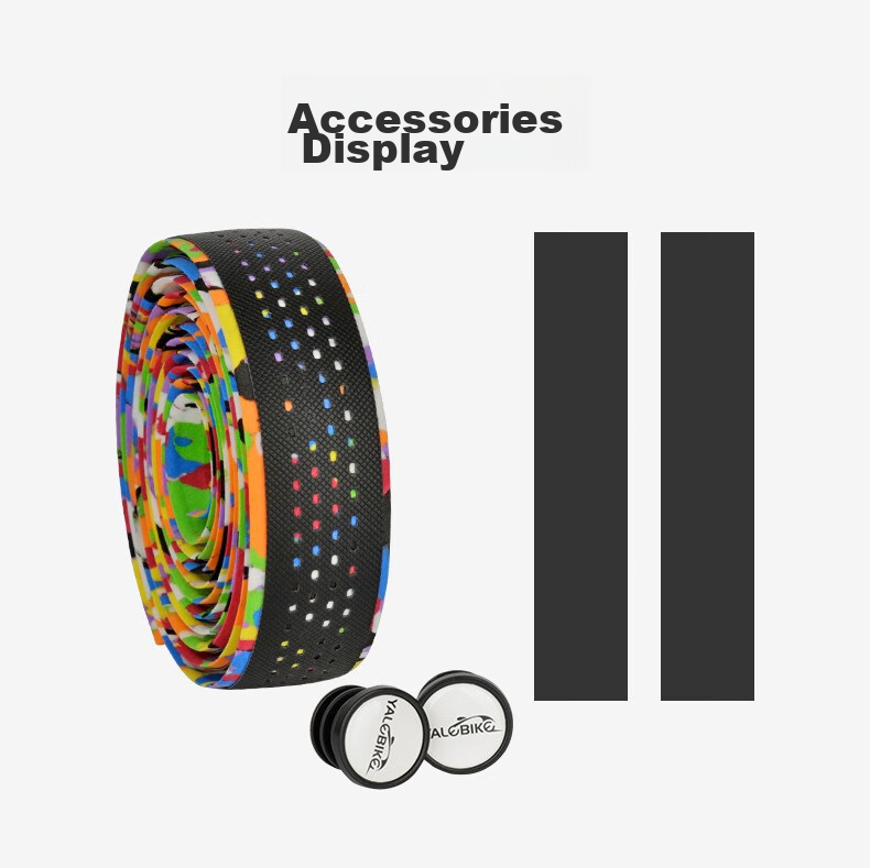BIKEBROS Bicycle Handlebar Tape, Road Bike Handlebar Tape Curved Handlebar Racing Fixed Gear Bike Handlebar Tape, Breathable Non-Slip Shock-Absorbing Sweat-Absorbing PU Leather Handlebar Tape Wrap Strap Tie, Black 10