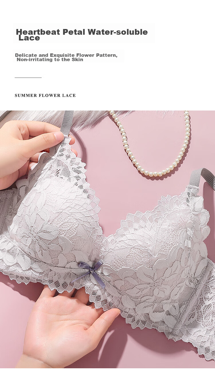 Moonbadi Women's Bra Set for Small Breasts, Push-Up, Wireless, Lift, Sexy Lace Side Support Bra for Side Boob Reductio 4