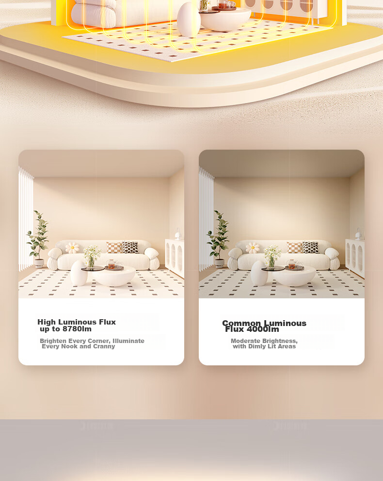 Yueying Linzhiguang Floating Light, Ultra-Bright 4th Generation Eye Protection, Living Room Ceiling Light, Cream-Style Main Lighting Fixture 8