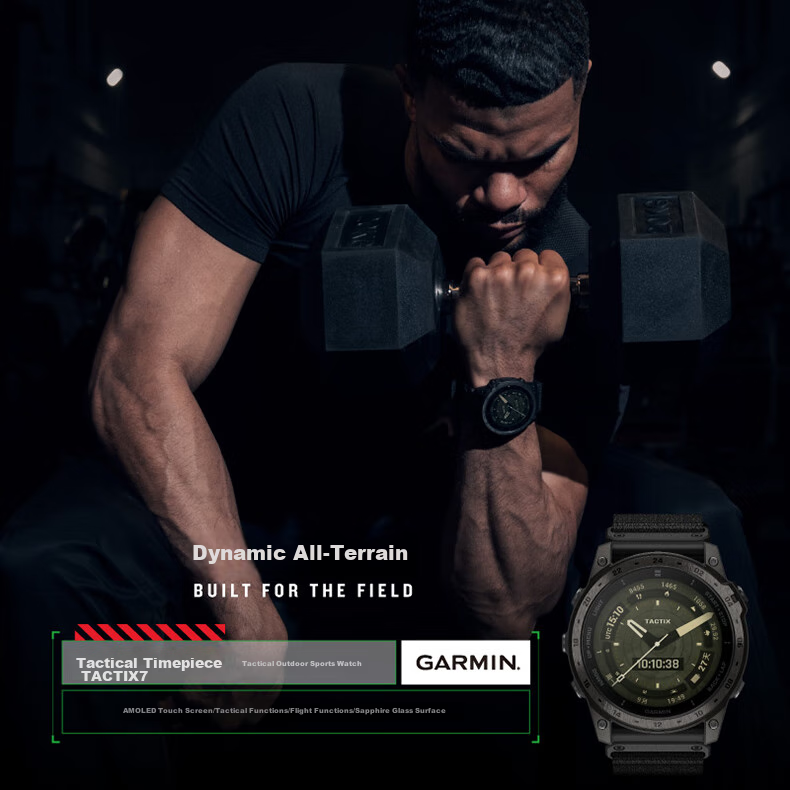 GARMIN Tactix7 Amoled Sapphire Outdoor Smart Sports Watch with ECG Heart Rate Monitor, Gift for Boyfriend 1