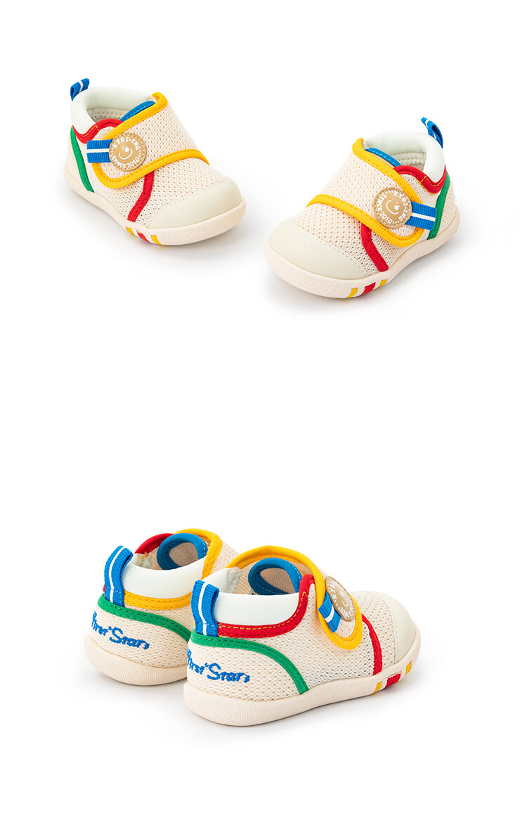 Kids.ing Kaidixing Toddler Shoes, Stage 1 Spring And Summer, for 1-2 Year Old Infants, Boys And Girls, Mesh Anti-Slip Soft Sole Shoes, Red, Size 21 15