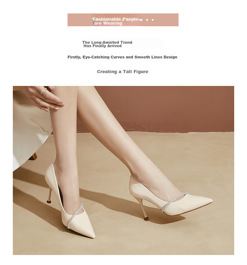 DAPHNE Ultra High Heels for Women, Pointed Toe, Shallow Mouth, Stiletto, Fashionable Elegant Heightening Shoes, Party Shoes, Black, Size 34 2