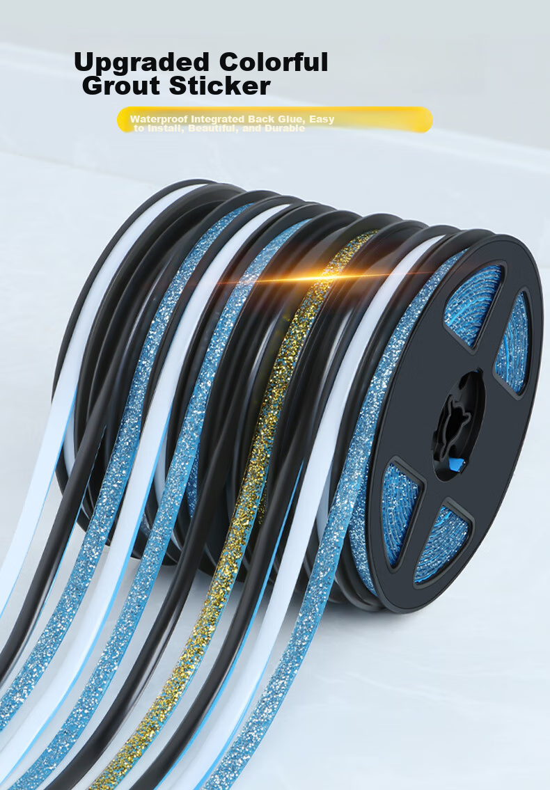 Mileqi Tile Gap Sealing Strip, Kitchen Sink Stove Floor Gap Adhesive, Waterproof Mold-Proof Moisture-Resistant, Water-Resistant No-Curling Edge, Strong Adhesion, Pearl Black, 8mm Wide * 6m Long * 1 Roll 2