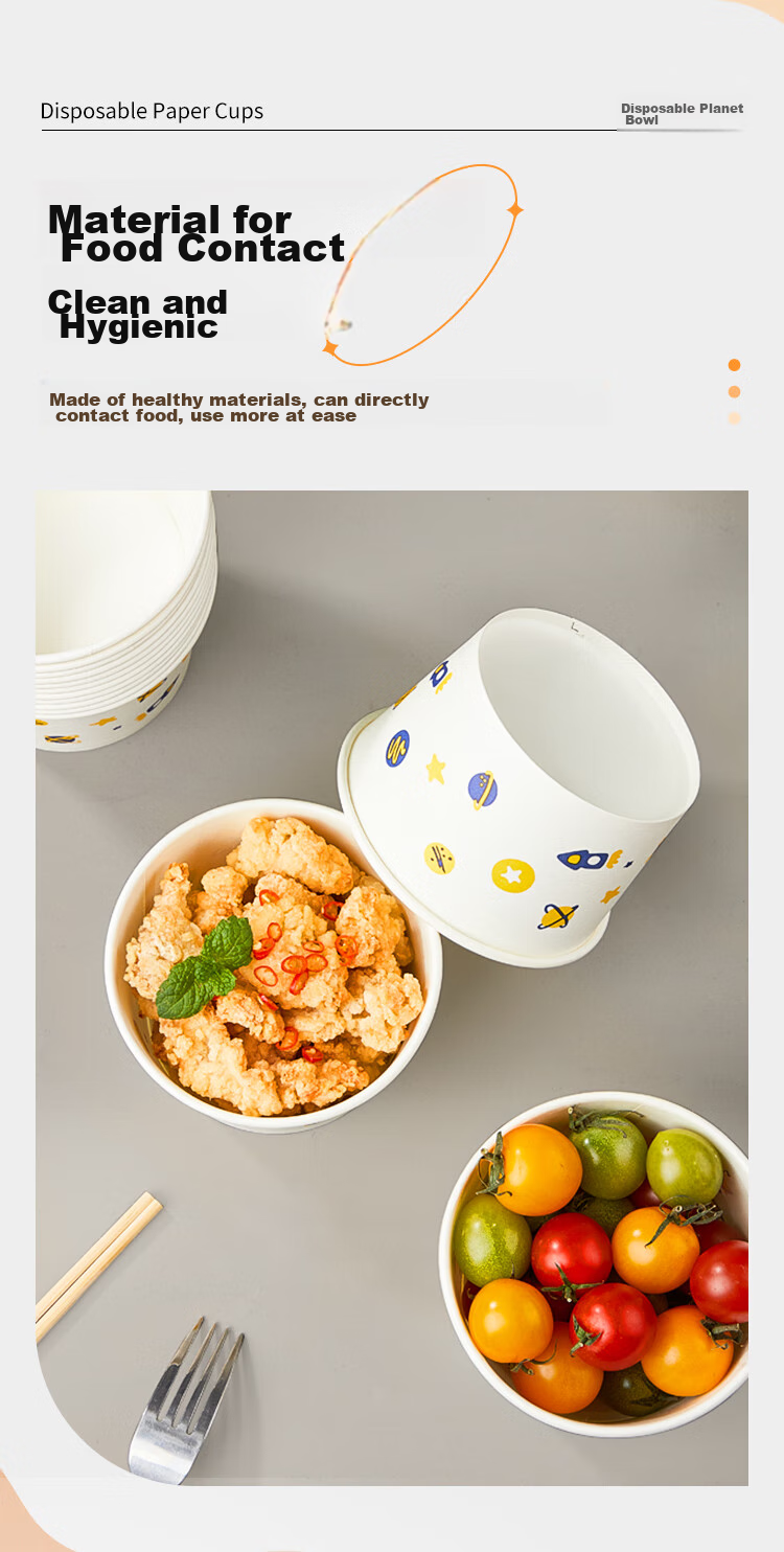 SHUANG YU Disposable Bowls, Thick Paper Bowls, 475ml*40 Pieces, Food-Grade Lunch Boxes, Picnic Boxes, Soup Bowls, Takeout Boxes 4