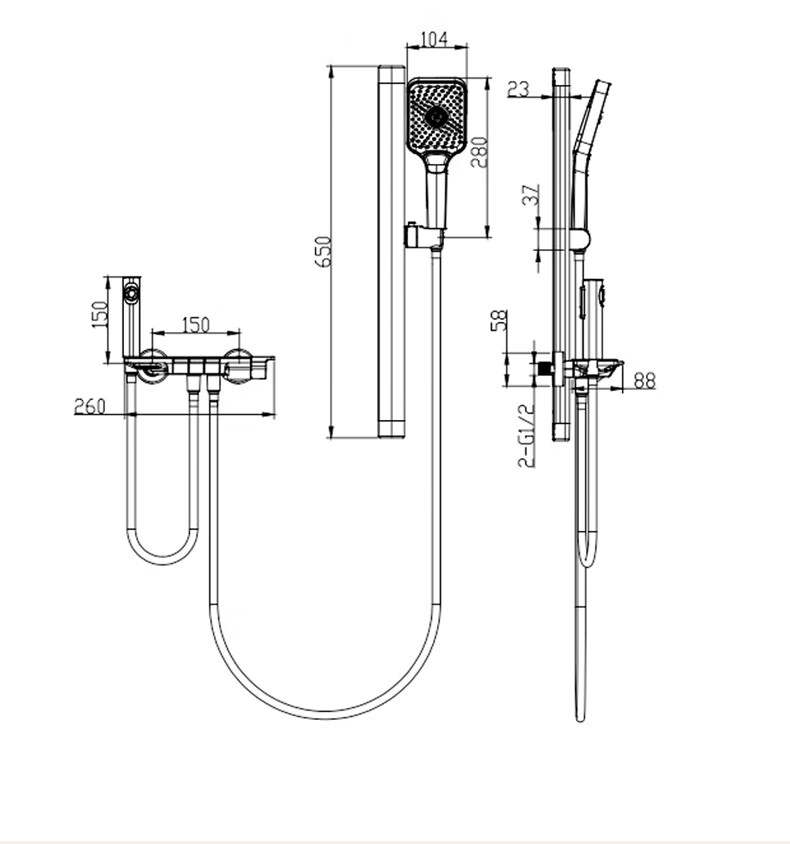 Micoe Four Seasons Shower Set A118 Three-Function High-Pressure Shower Head Bathroom Shower Kit 21