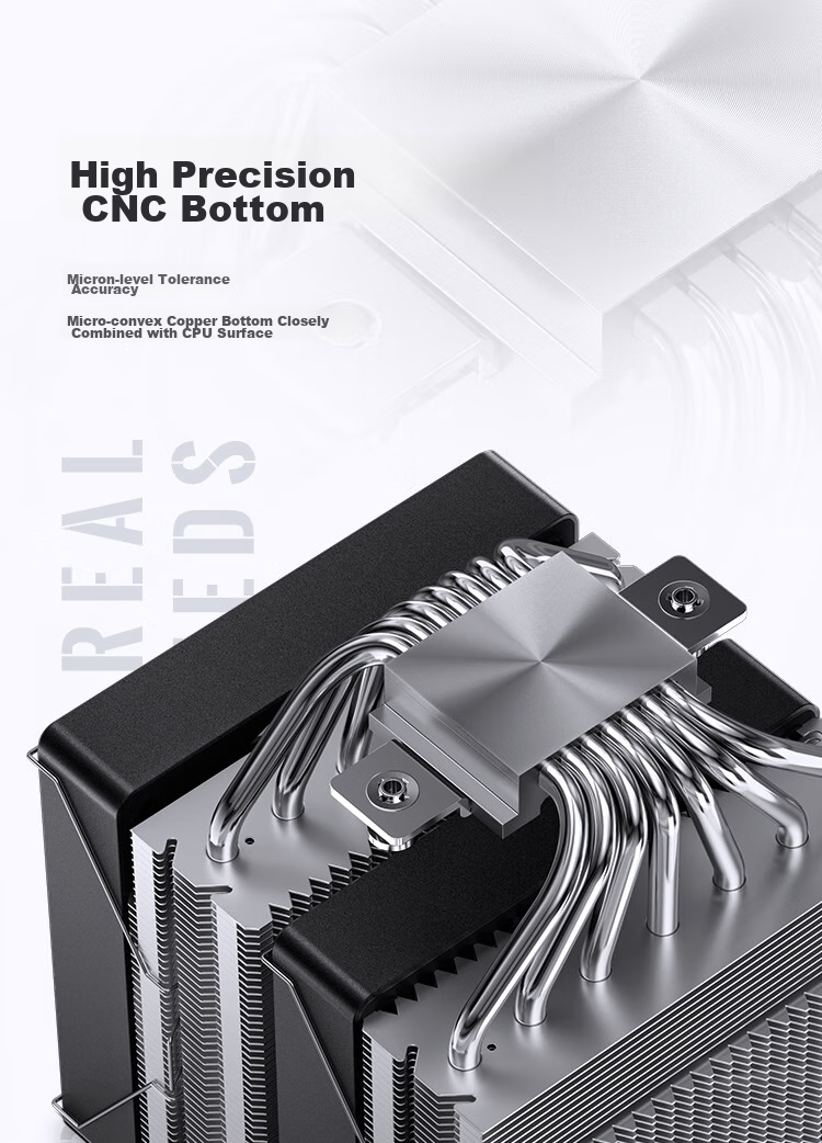 JONSBO CR-3000ARGB Version CPU Air Cooler (Dual Tower Dual Fan / Nickel-Plated 7 Heat Pipes / Motherboard ARGB Sync / PWM / Multi-Platform / Thermal Paste Included) 9