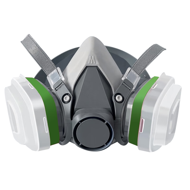 Leyoubaiyi Gas Mask Respirator Protection Against Ammonia And Ammonia Organic Derivatives for Chemical Concrete And Fertilizer Plants with K1 Green Filter Cartridge Set of Eight Pieces
