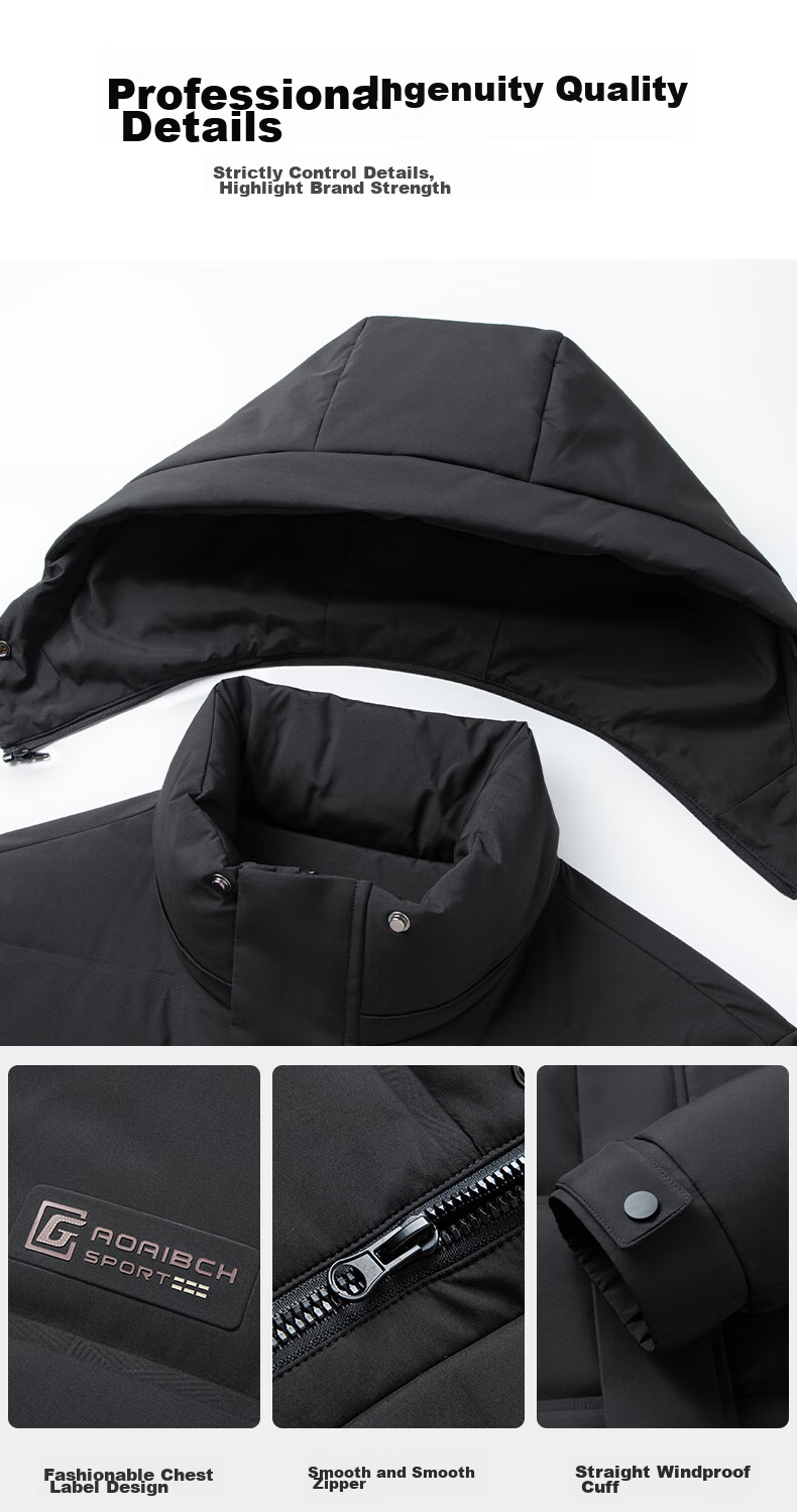 YAYA Men's down Jacket, Short Style with Detachable Hood, Thick Warm Coat for Young And Middle-Aged, Winter Business Casual Outerwear Y05 6