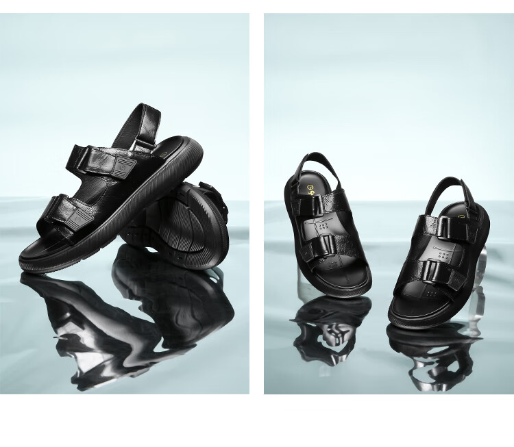 Goldlion Sandals for Men, Fashionable And Stylish Casual Shoes, Summer Outdoor Beach Shoes G542420029AAF Black Size 38 11