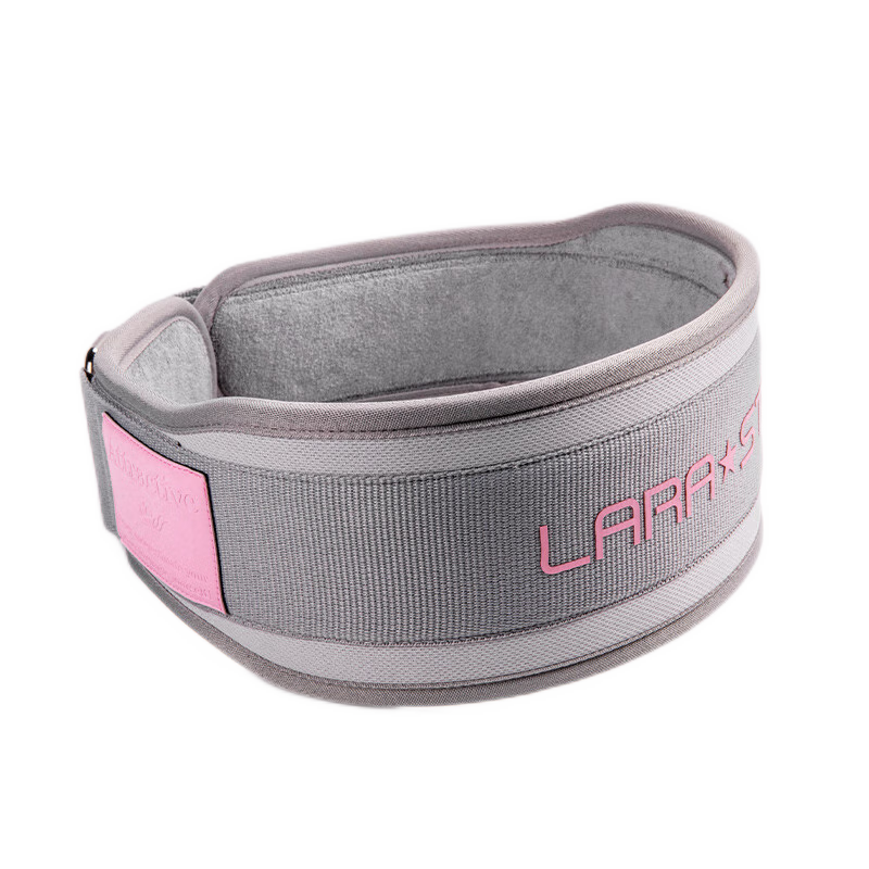 LARASTAR Gravity Fitness Waist Belt for Women, Deadlift Squat Back Support Belt, Strength Training Equipment Exercise, Gray Slim Version L