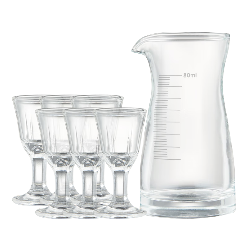 JD Original Liquor Glass Set, High-End Liquor Decanter And Glasses, Mid-Autumn Festival Gift Box Edition with 1 Decanter And 6 Glasses