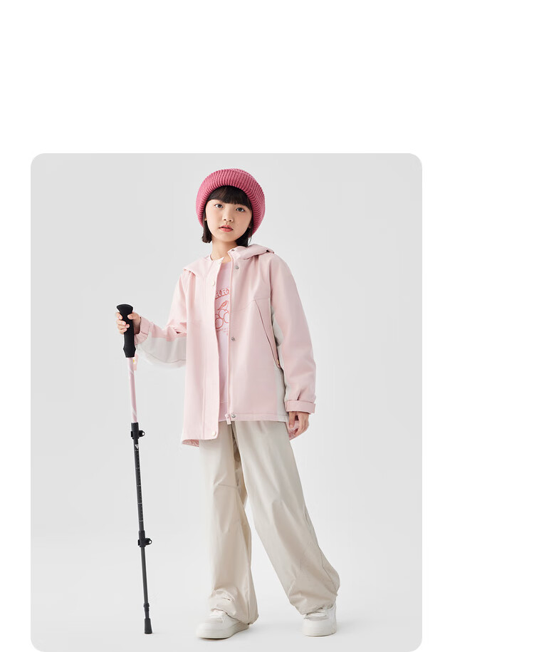BALABALA Children's Outerwear, Girls' Jacket, Autumn 2024 Collection, for Older Children, Waterproof And Windproof, Color-Block Design, Trendy Top, 208324105005 12