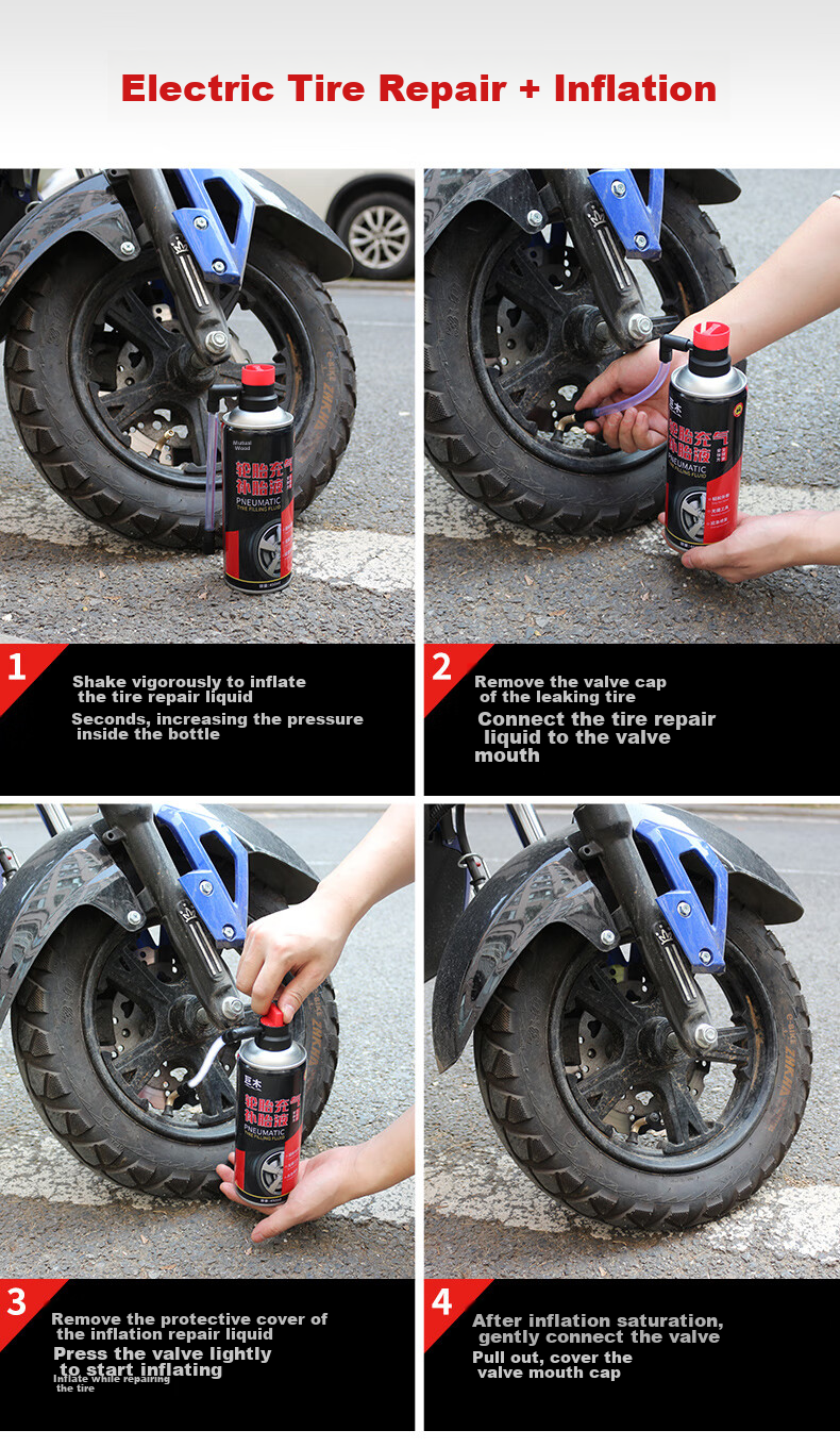 Jimu Metal Tire Repair Tool Kit for Cars, Motorcycles And Electric Bicycles, Emergency Quick Repair Device for Tubeless Tires 10
