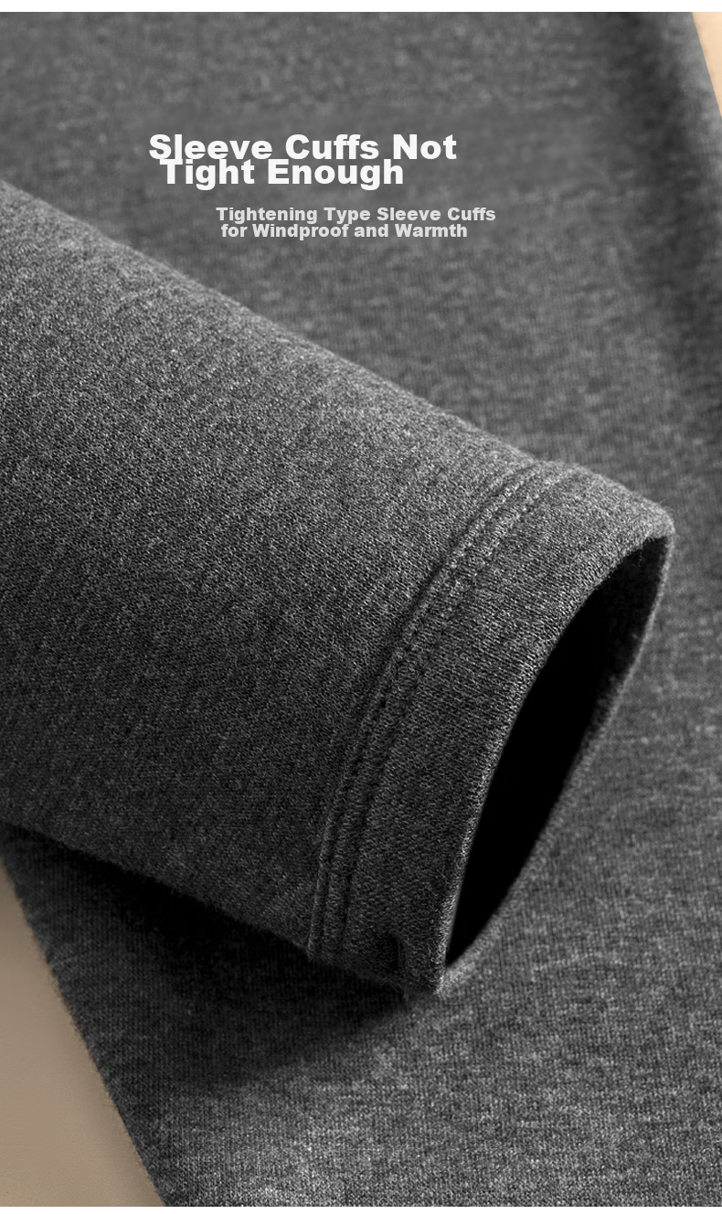 SEPTWOLVES Thermal Underwear for Men, Autumn And Winter Fleece-Lined Thickened Turtleneck Windproof Cold-Resistant Neck Protection Set for Middle-Aged And Elderly 14
