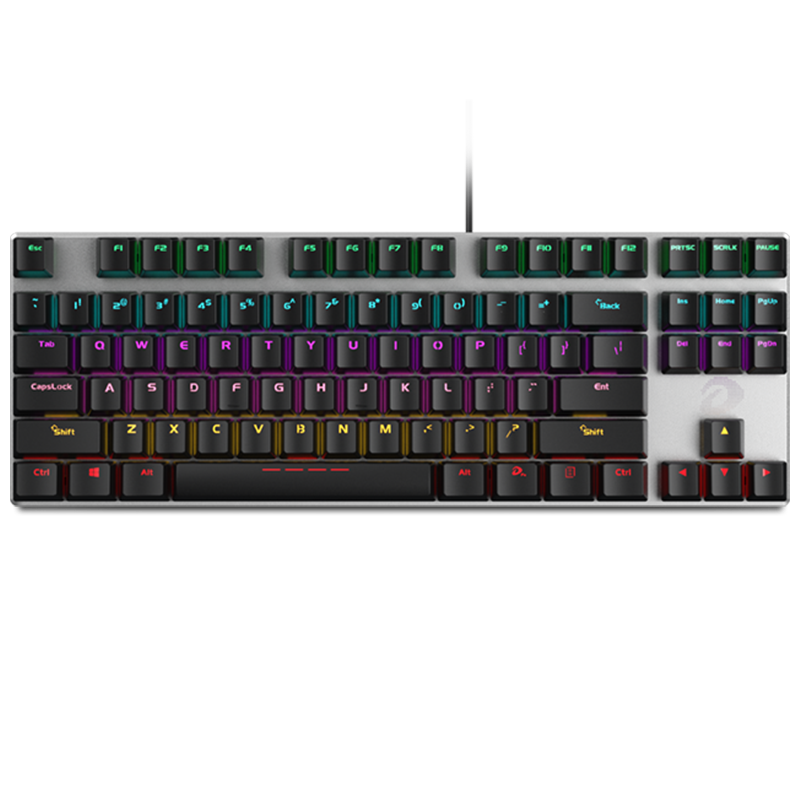DAREU EK815 Mechanical Alloy Edition Keyboard, Wired E-Sports Gaming Keyboard, 87 Keys Multi-Key Anti-Ghosting, Laptop Keyboard, Mixed Light Black And Black Switches
