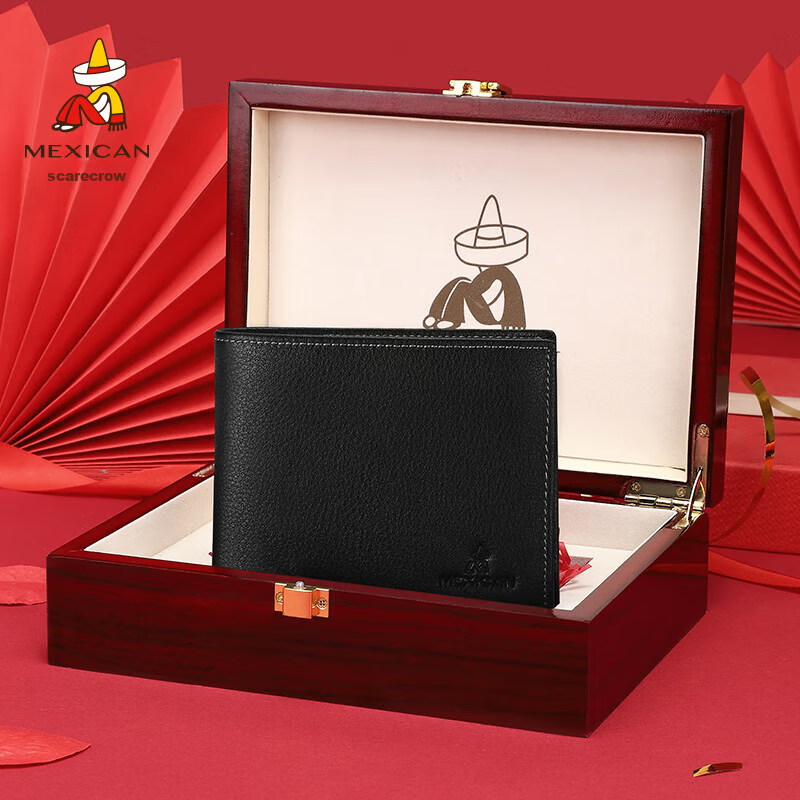 MEXICAN Men's Wallet, Genuine Top-Grain Leather, Multi-Card Slots, High-End Gift Box, Birthday Present for Men And Fathers