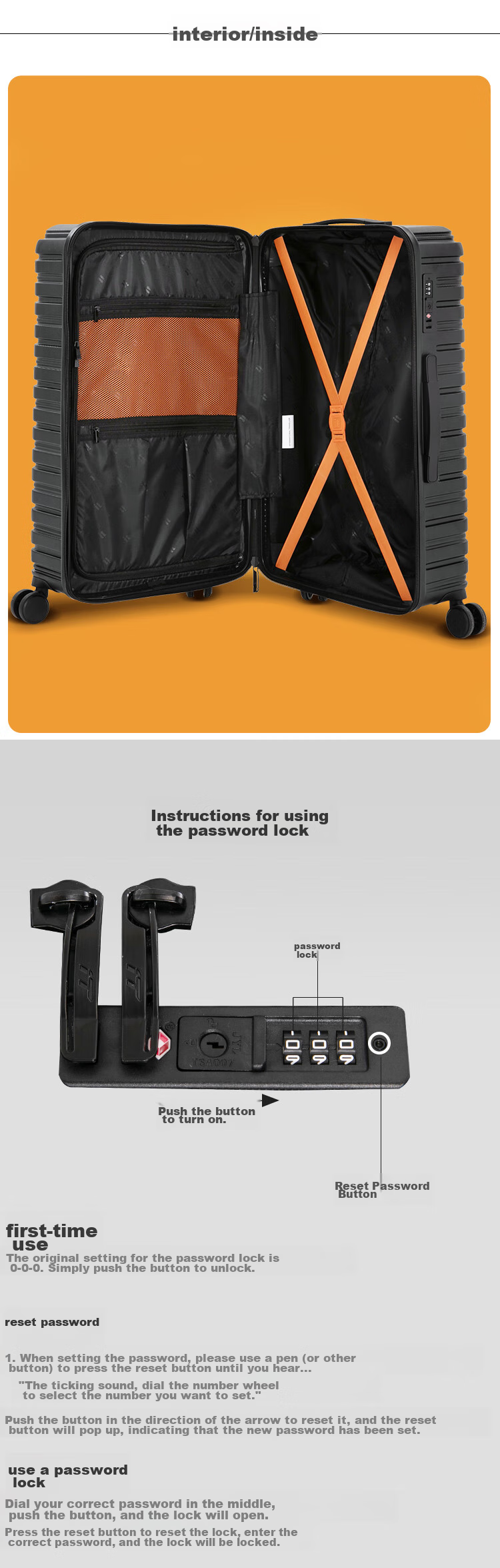 INTERNATIONAL TRAVELLER British Large Capacity Suitcase Trolley Case for Men Students, Thickened Travel Case for Women with Password Lock, 25 Inch 2691 Black 18