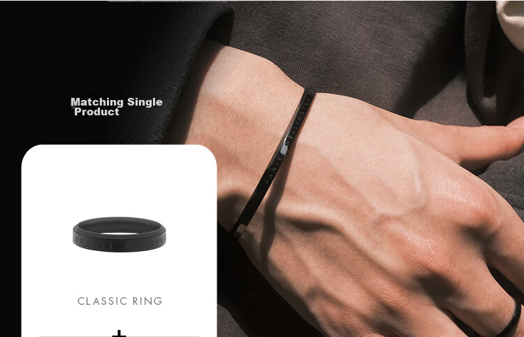 DanielWellington DW Ring for Women, Classic Couple Rings, Obsidian Black, Size 56, DW362 Birthday Gift for Girls 9