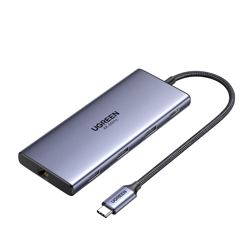 UGREEN Type-C Expansion Dock, USB3.2 Apple Computer Interface Converter, 10G Gigabit Ethernet Port, HDMI Compatible, Suitable for MacBook, Apple Laptops, Thunderbolt 4