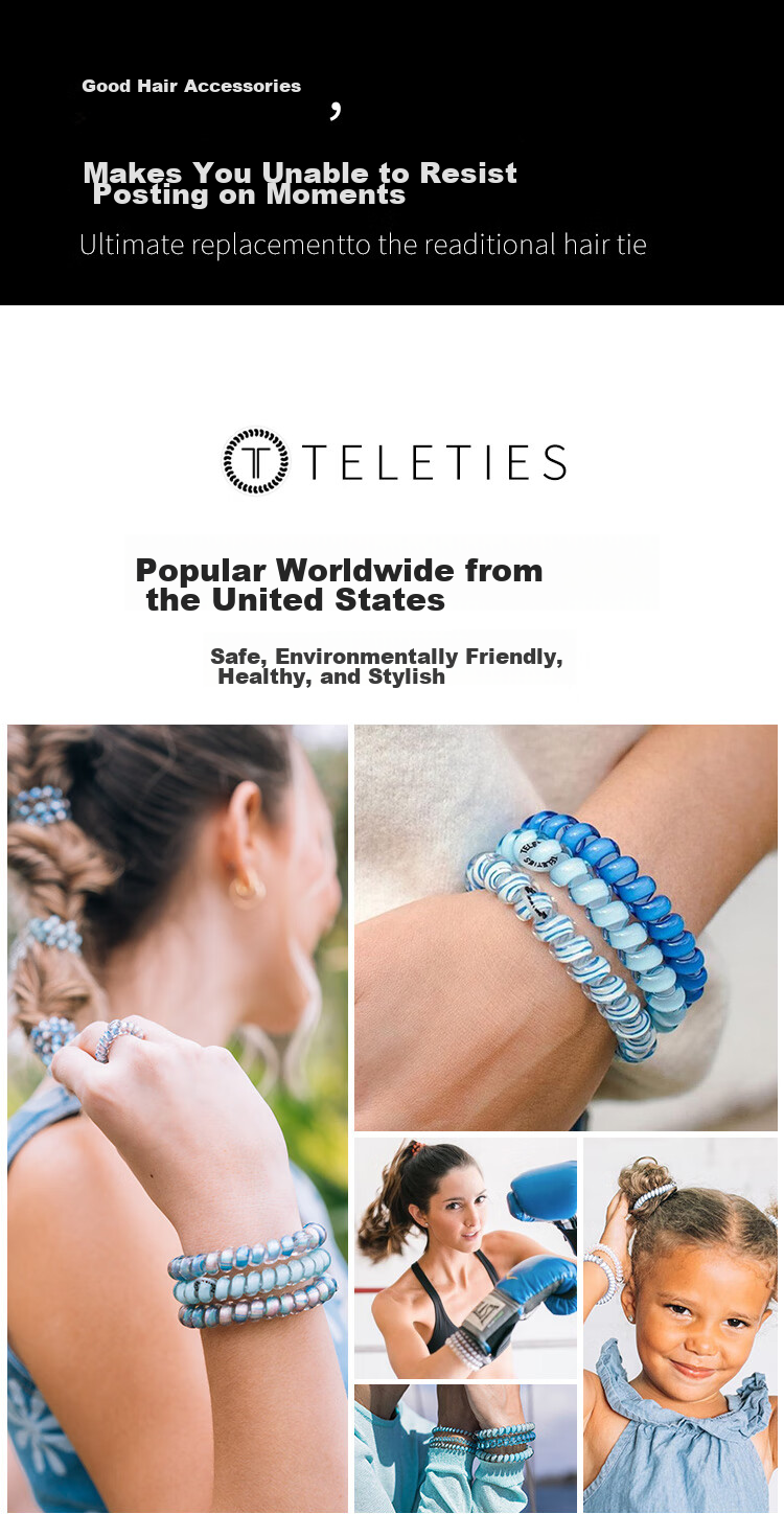 TELETIES American Imported Telephone Cord Organizer, Teli Ring, TT Ring, Cord Wrap Bracelet, Birthday Gift for Women, Tianse Jiguang L 1