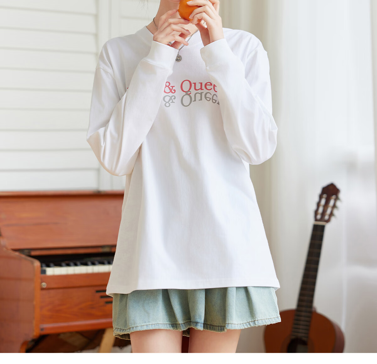Halo Queen Women's Long Sleeve Cotton T-Shirt Spring Autumn Round Neck Letter Bow Print Casual Base Shirt New H143T2009 33