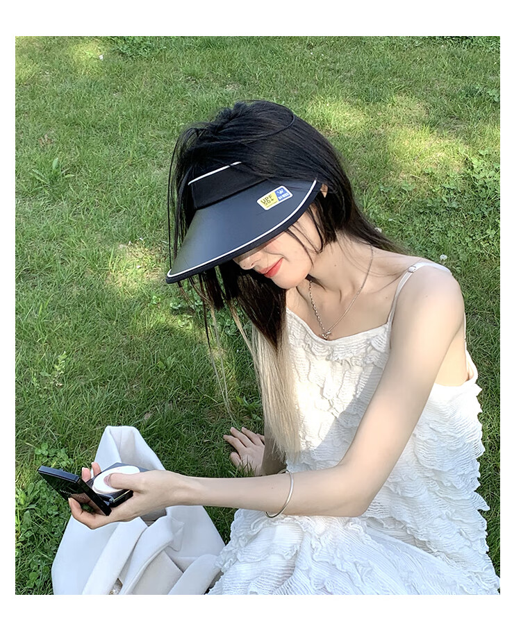 Move Iron Sun Protection Hat for Men And Women, Outdoor Summer Visor Cap, Large Brim Sunhat, Beach Cool Hat, Black 13