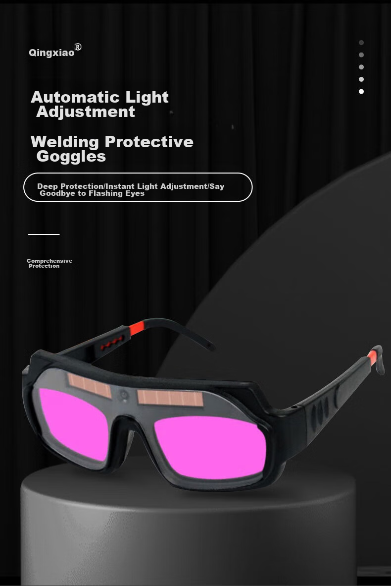 Qingxiao Welding Goggles, Specialized Protective Eyewear for Welders, Anti-Glare Automatic Darkening Glasses for Arc Welding 1