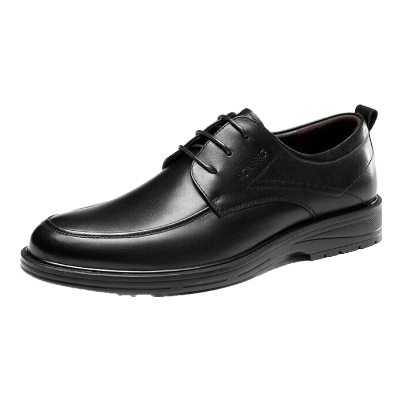 Aokang Leather Lace-Up Comfortable Business Commute Formal Men's Shoes, Black, Size 41