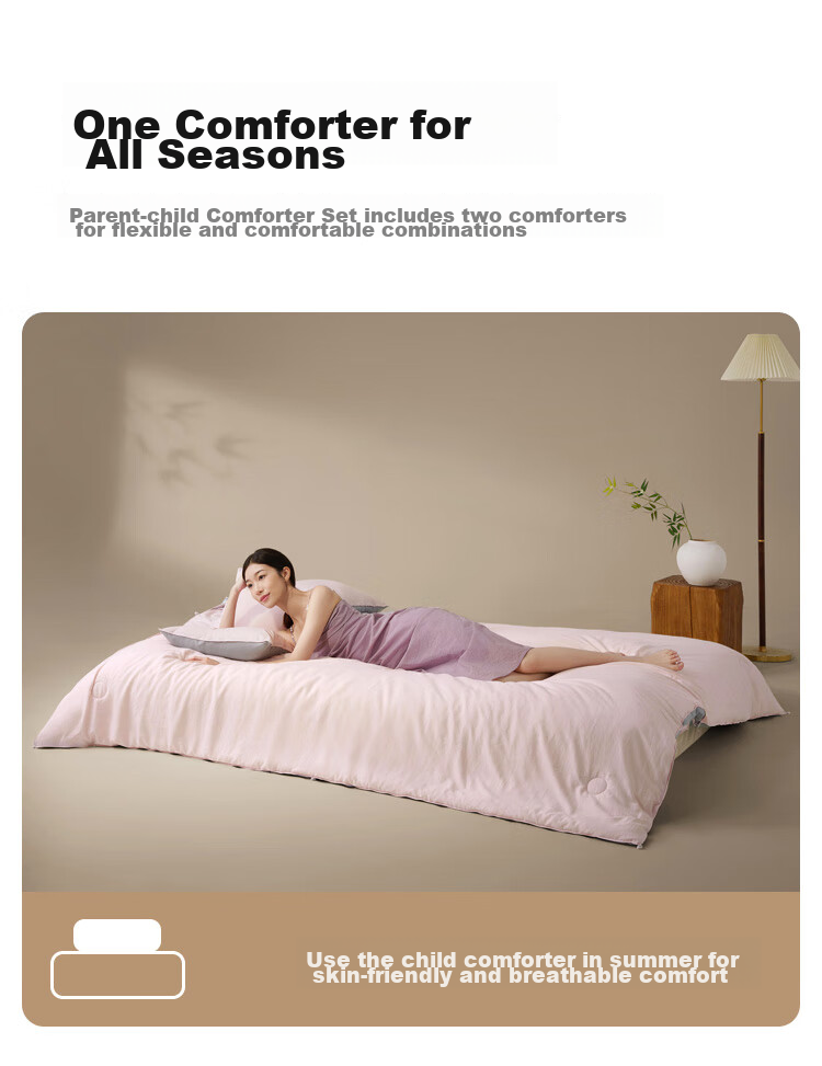 JD Original 100% Silk Comforter, Luxurious Two-Tone Winter Duvet, Silk Winter Quilt - Double-Layer Duvet 2.2x2.4m Approximately 8 Ji 11