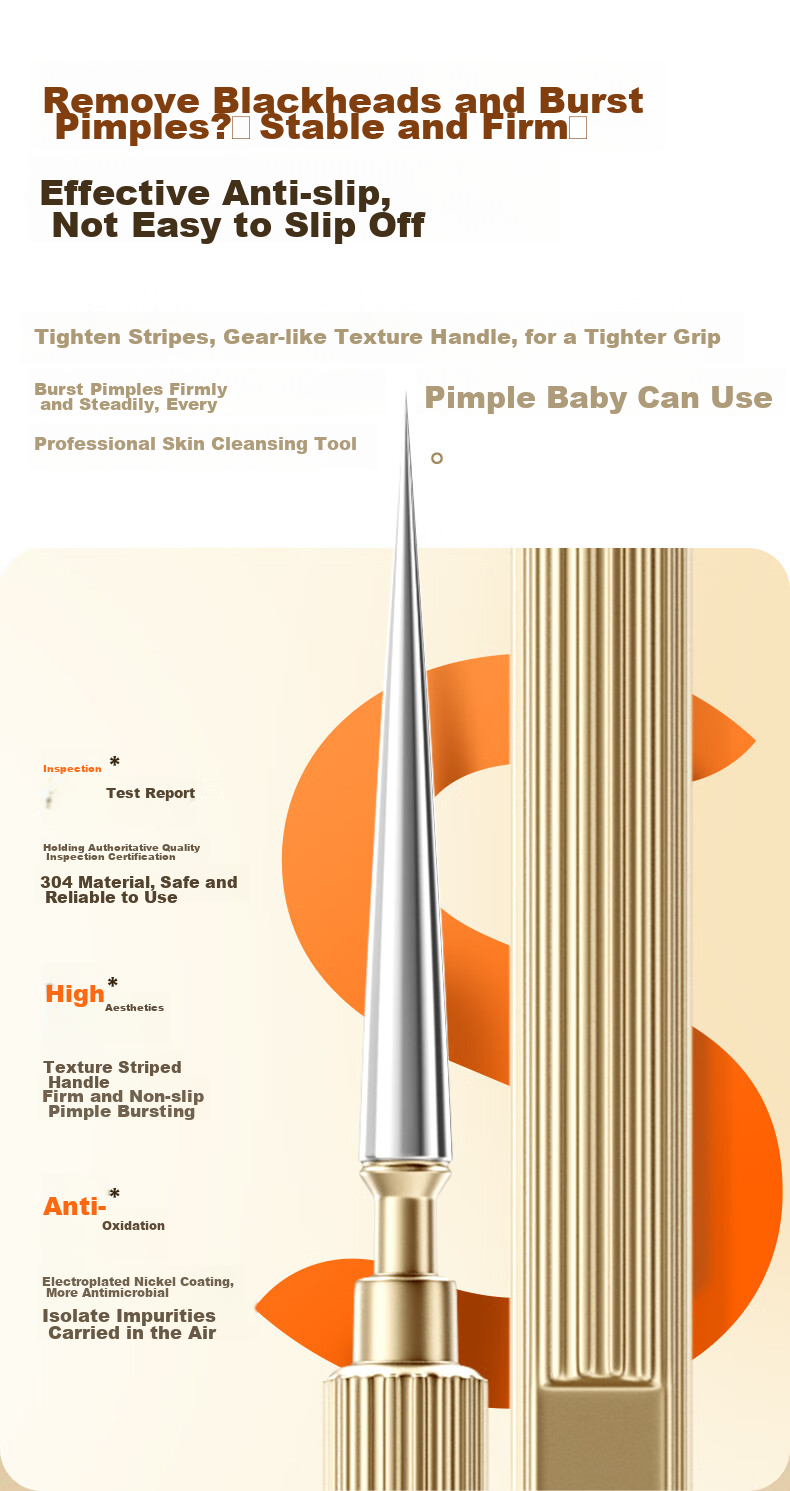 Sude Blackhead Extractor, Acne Needle, Comedone Remover Tool, Pimple Popper for Beauty Salons, Specialized Acne Needle 5
