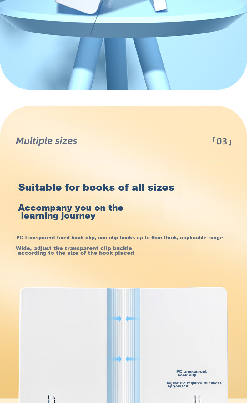 Deli [Lowest Price Online] Multifunctional Reading Stand Portable Book Holder Book Stand Adult Handheld Book Flip for Textbooks Stationery Birthday Gift for Boys And Girls 8