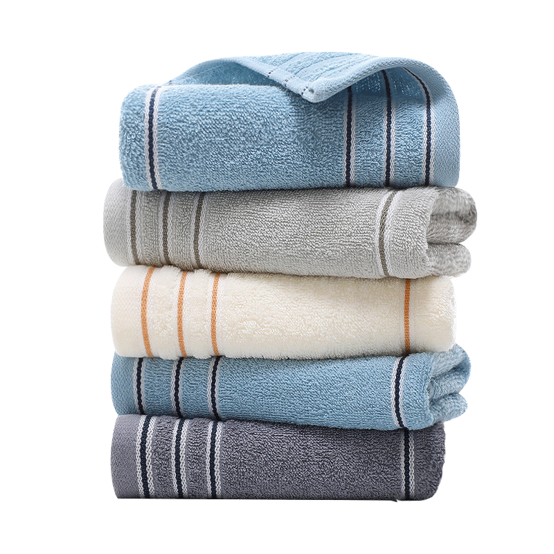 Grace Class A Pure Cotton Antibacterial Towel, Xinjiang Long-Staple Cotton, 5-Pack, for Men's Bathing And Sports, 70*34cm/80g
