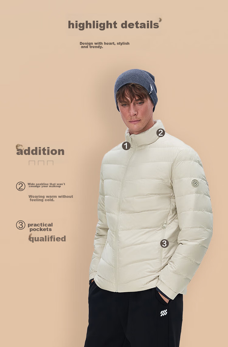 HLAHLA Lightweight Ribbed Down Jacket for Men [90% High-Quality Down] Graphene Men's Winter Coat 6
