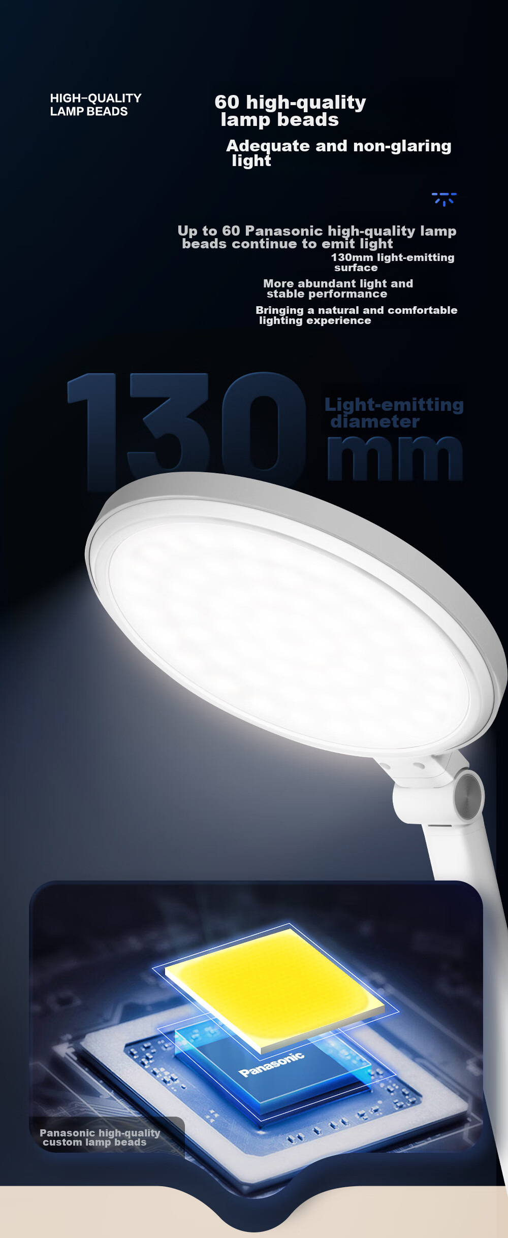 Panasonic Reading Desk Lamp, National AA-Grade Eye Protection, Zhi Sa White Model, Eye-Friendly, Children's Study Light 1