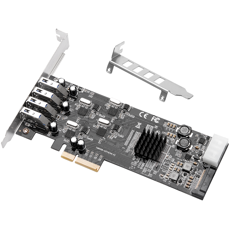 MOGE PCIE X4 to Four USB3.0 Ports, Independent Channel USB3.2 Gen2 Expansion Card, Industrial Camera 20Gbps High-Speed Transmission MC2025