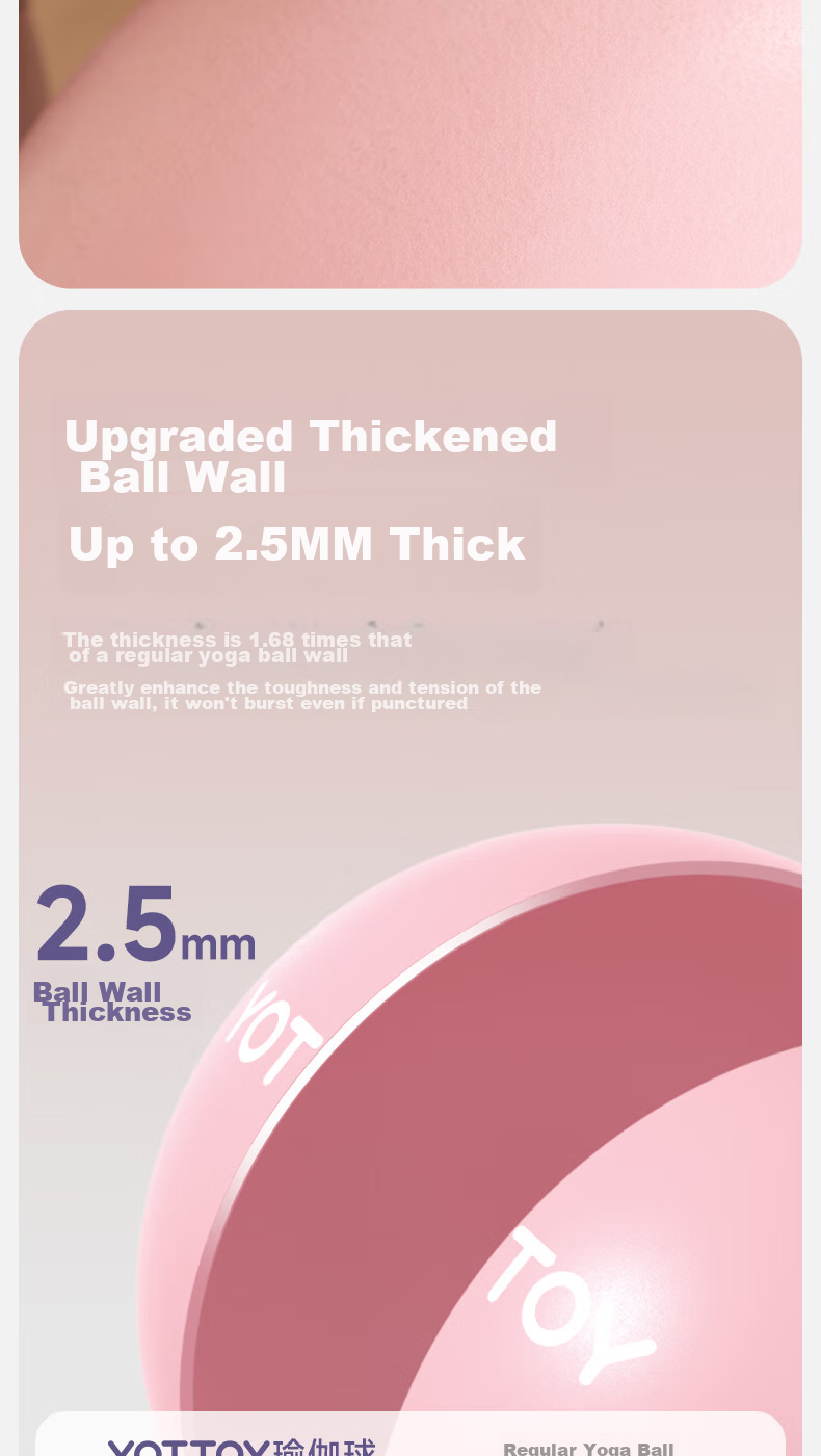 Yottoy Thickened Anti-Burst Yoga Ball Fitness Ball for Adults And Pregnant Women, Pilates Equipment Balance Ball 9