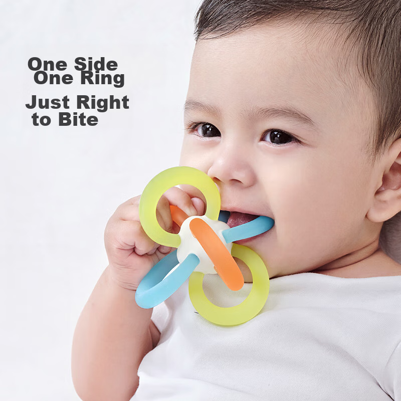 Shixi Manhattan Ball, Baby 0-6 Months Chewable Food-Grade Toy, Hand Grasping Ball for Oral Stage And Grip Training