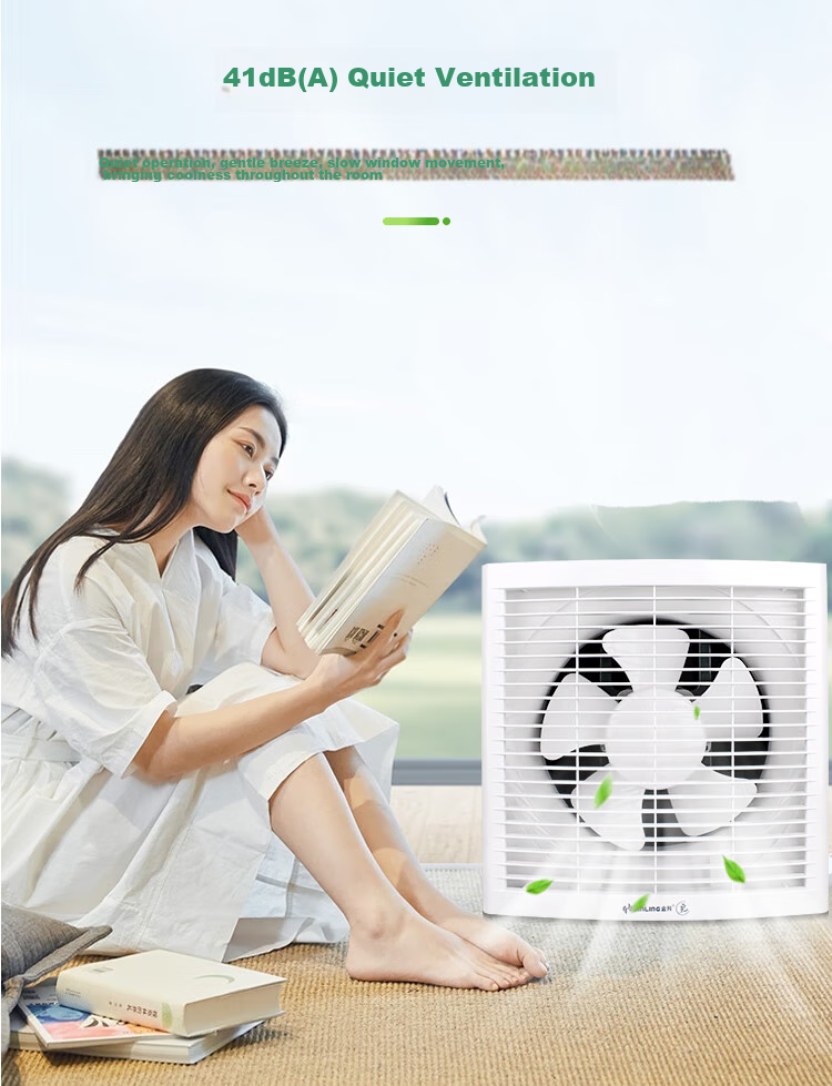 JINLING Exhaust Fan for Kitchen And Bathroom Ventilation, Wall And Window Mounted Powerful Extractor Fan, 6-Inch APB15-3 8