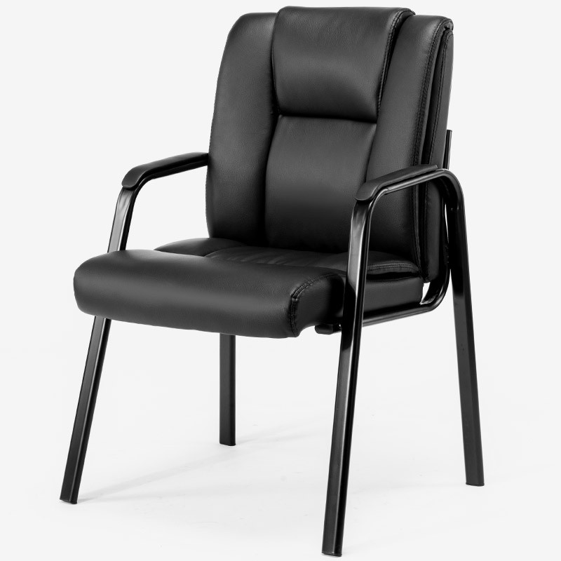 Botai Office Computer Chair, Reception Chair, Home Chair, Mahjong Chair, Four-Legged Chair, Conference Chair, Black Leather Chair 5168