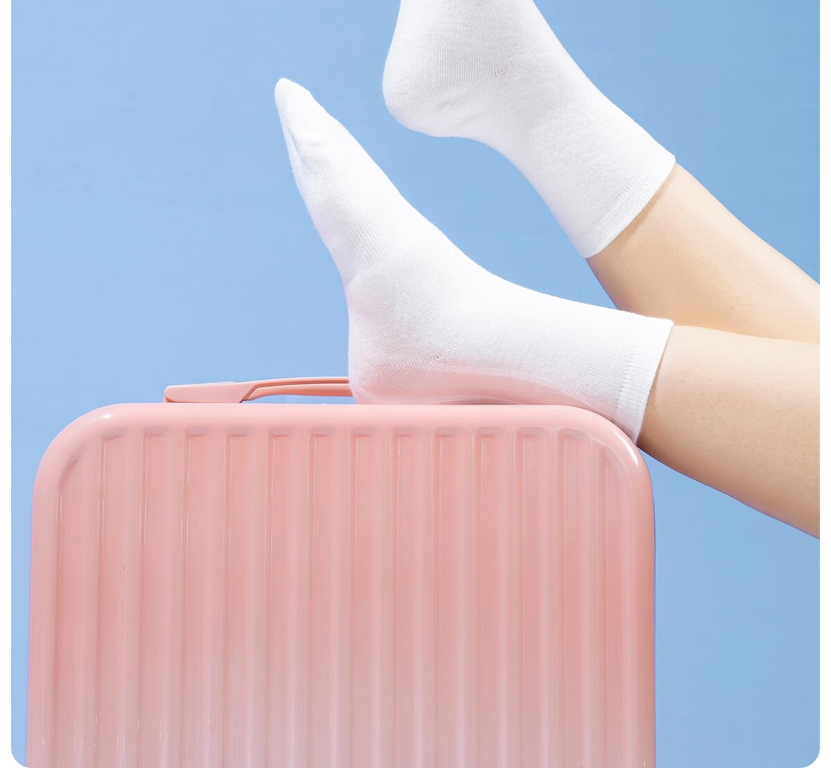 Youshiguang Disposable Compressed Socks, Portable White Short Socks, Mid-Calf Travel Hotel Daily Disposable Socks, 5 Pairs 9