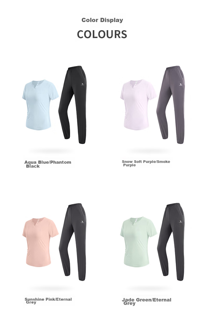 CAMEL Women's Sportswear Set, New Yoga Fitness Pilates Elastic Short-Sleeve Top And Long Pants, Anti-Exposure Two-Piece Athletic Outfit 44