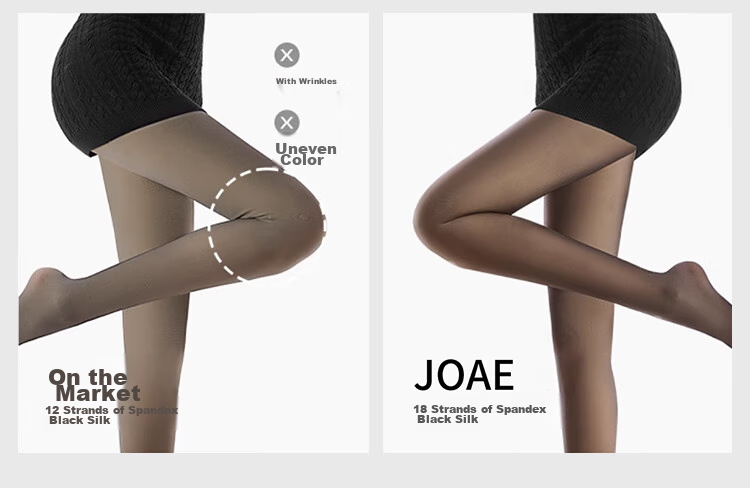 JOAE Black Sheer Skin-Lightening Leg Slimming Base Layer Pants for Women, Spring And Autumn Thin Fleece Warm Black Silk Pantyhose, Shiny Stockings 9
